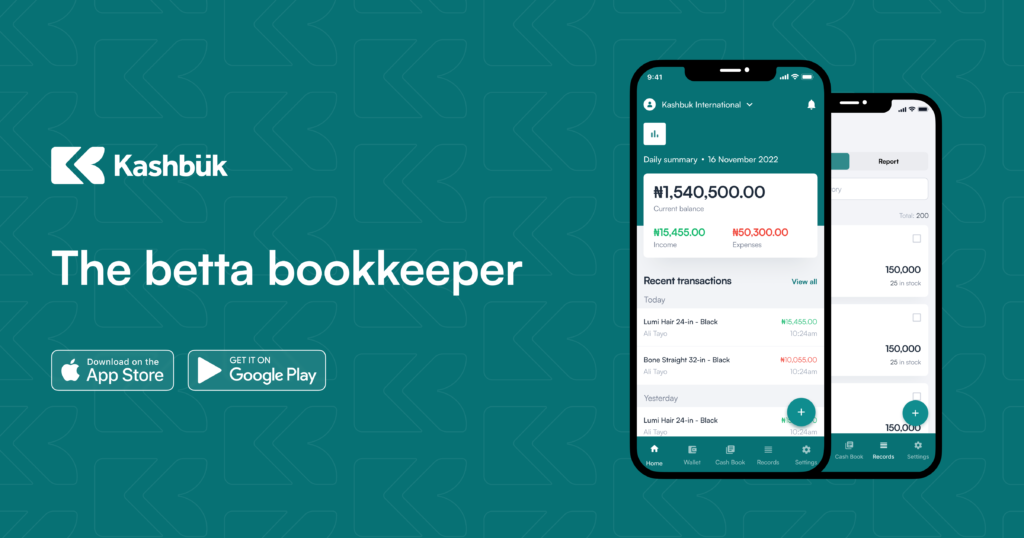 Kashbuk app to help with bookkeeping practices